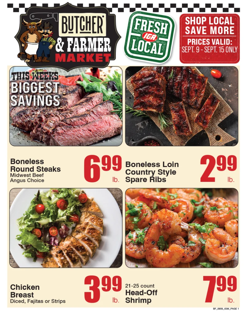 Butcher & Farmer Market weekly ad, page 1