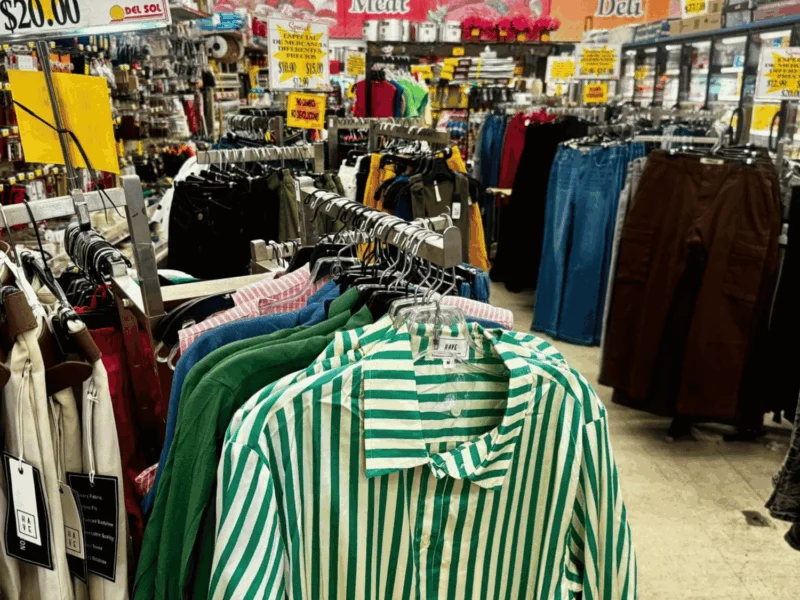 Racks of men's and women's apparel in the clothing department at Del Sol on 4th Avenue in Yuma, AZ
