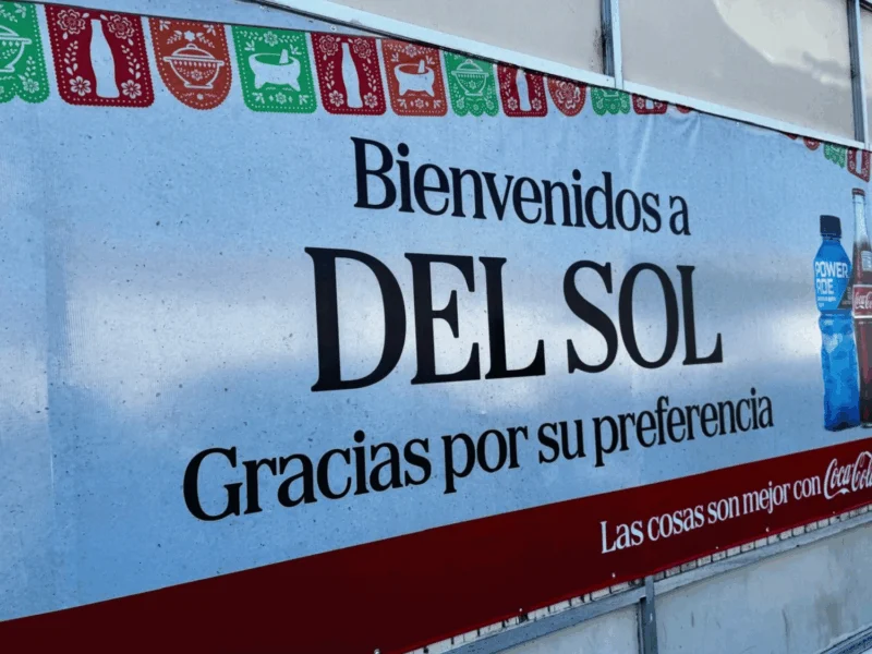 Bienvenidos a Del Sol welcome sign at Del Sol on 4th Avenue in Yuma, AZ