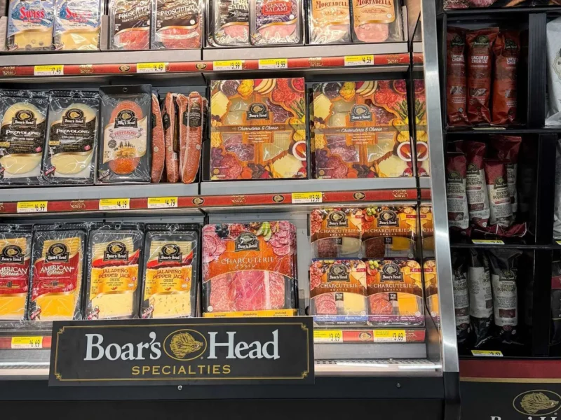 Refrigerated case of Boar's Head deli meats and cheeses