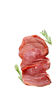 Fresh raw beef steaks with rosemary, available as custom cuts from the meat department at Garrett's IGA in Rio Rico, AZ
