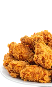 Golden fried Krispy Krunchy Chicken pieces, made fresh daily at the Garrett's IGA café and deli in Rio Rico, AZ