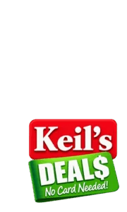 Keil's Deals logo with the words No Card Needed