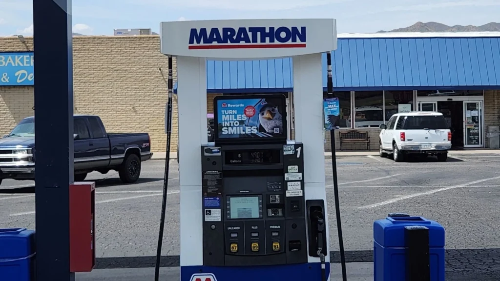 Marathon gas pump at Norm's IGA in Kearny, Arizona