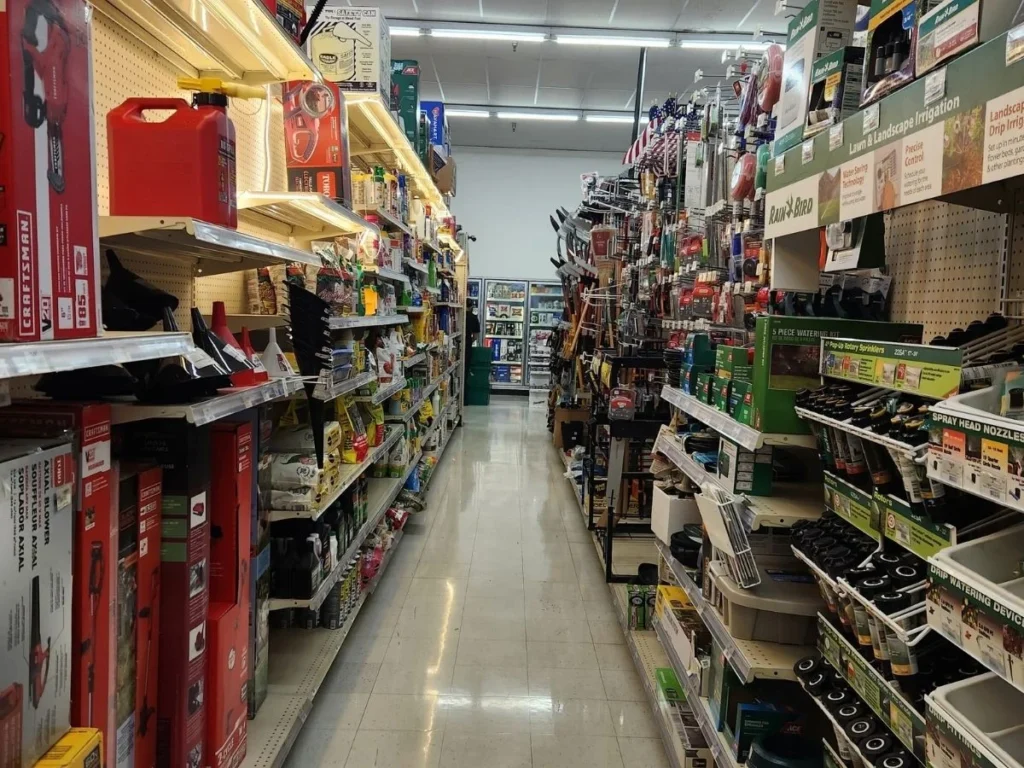 ACE Hardware aisle with electrical, plumbing and hardware supplies
