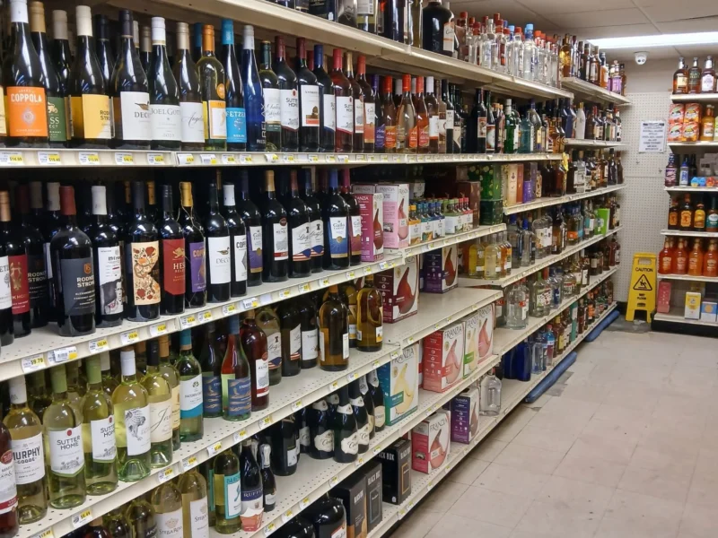 Wine and liquor aisle at Tonto Basin Market