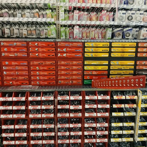Bins of fasteners and hardware in ACE Hardware at Tonto Basin Market